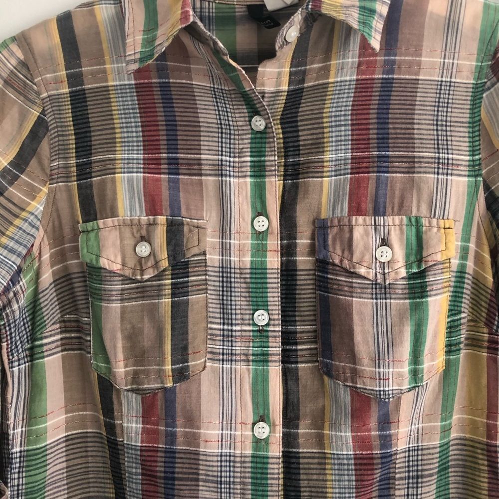 H&M Plaid Button-Down Top - Picture 2 of 5